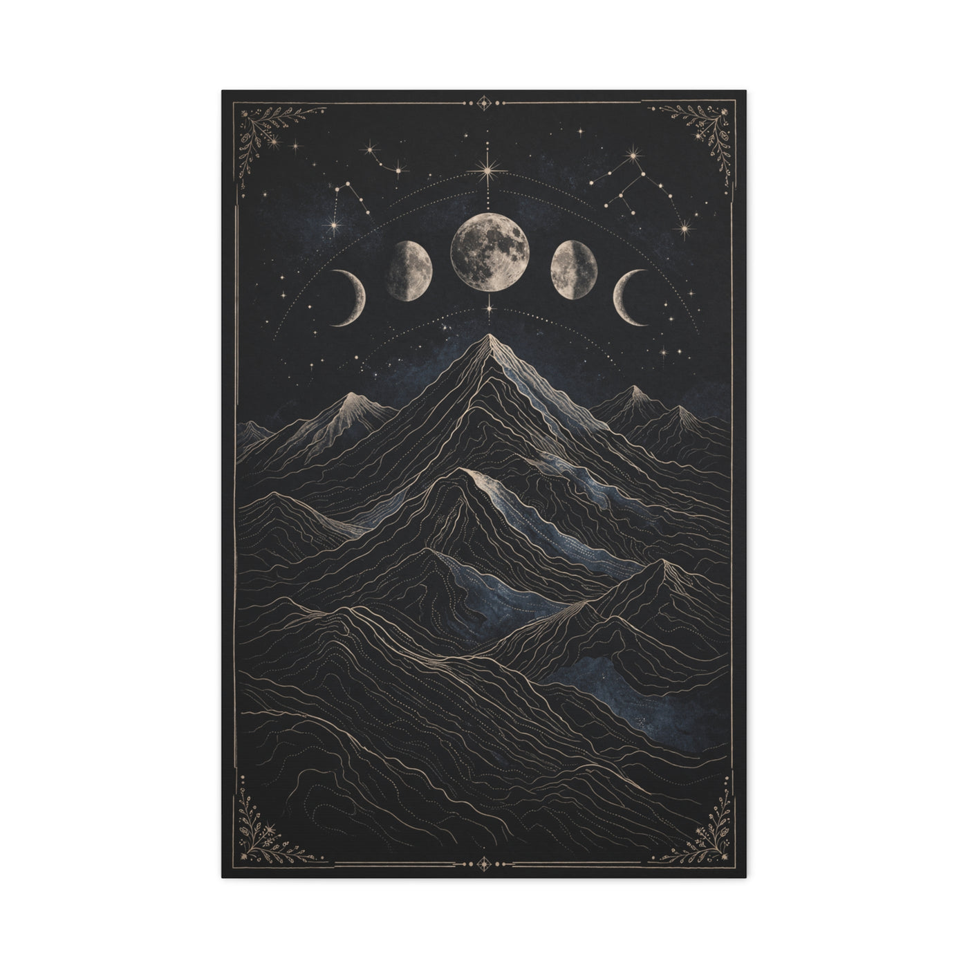 Mystical Moonlit Mountain Contours Wall Art & Canvas Print
