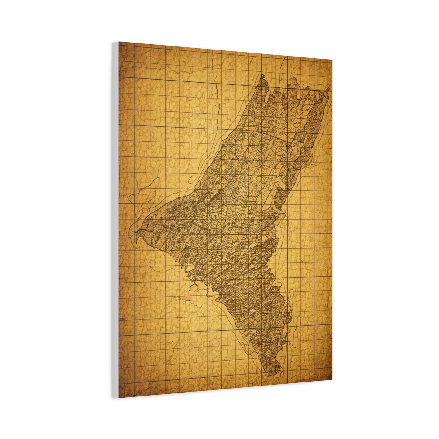 Sepia Gridland Treasure Chart Wall Art & Canvas Prints