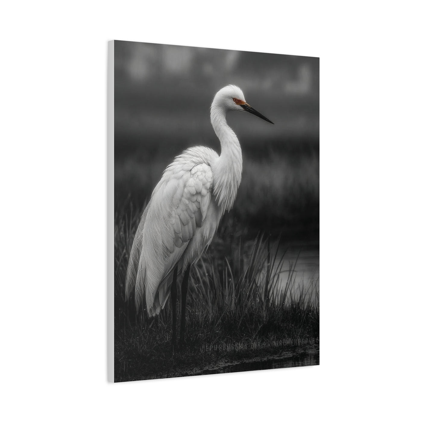 Light Grey Crane Mist Portrait Wall Art & Canvas Print