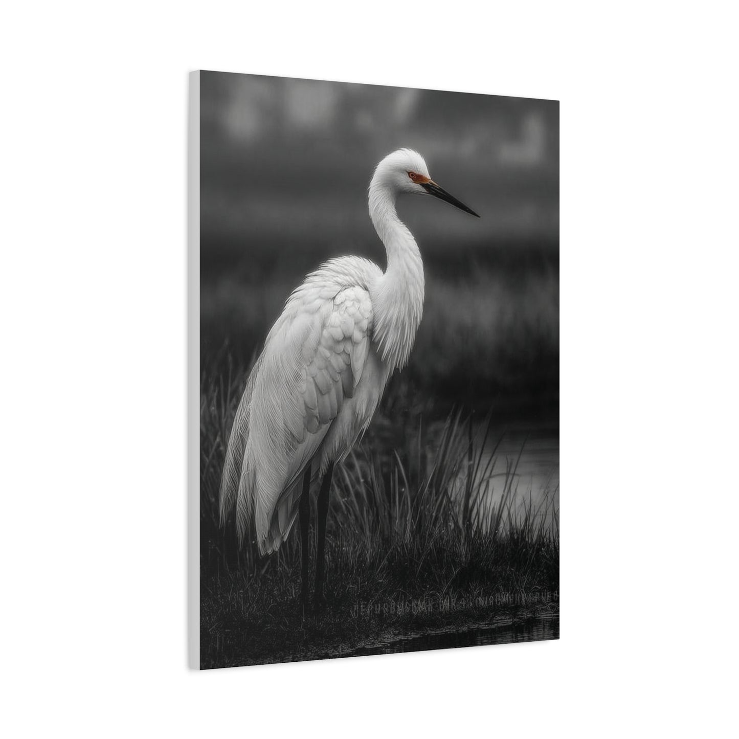 Light Grey Crane Mist Portrait Wall Art & Canvas Print