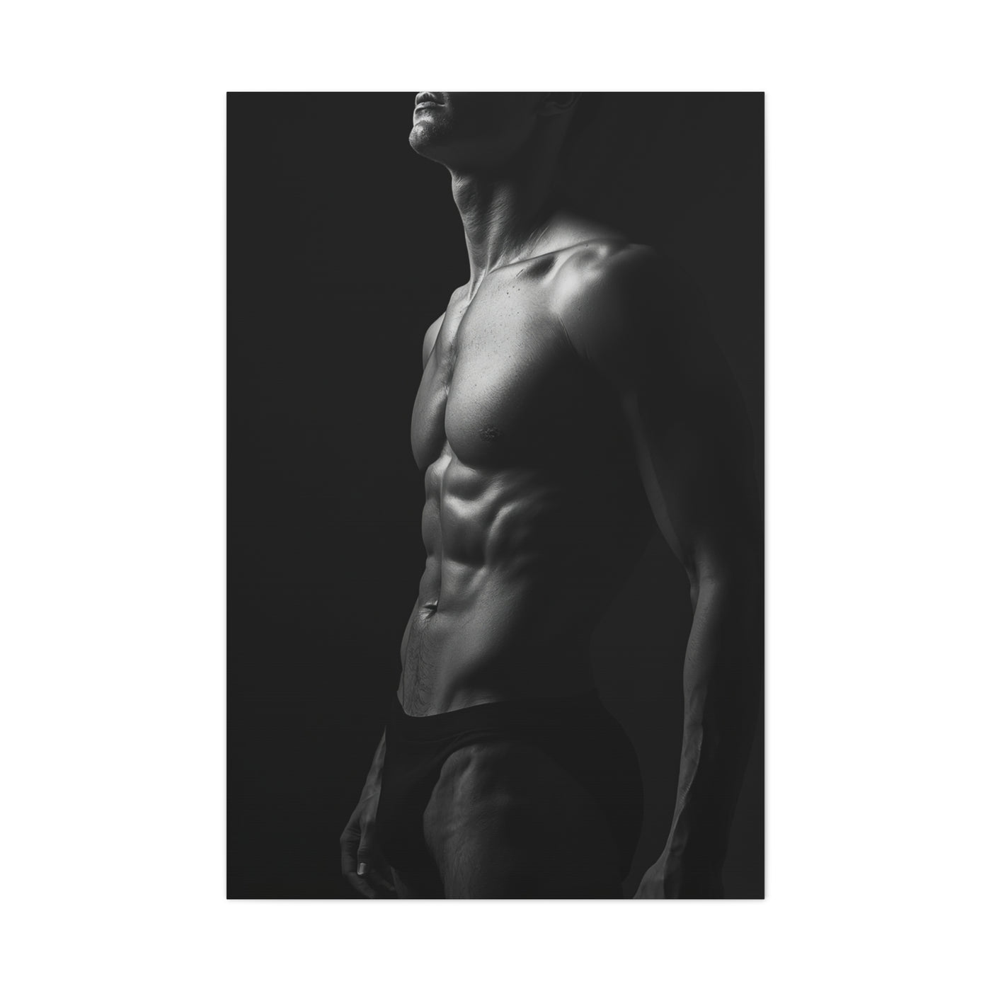 Sculptural Monochrome Torso Study Wall Art & Canvas Print