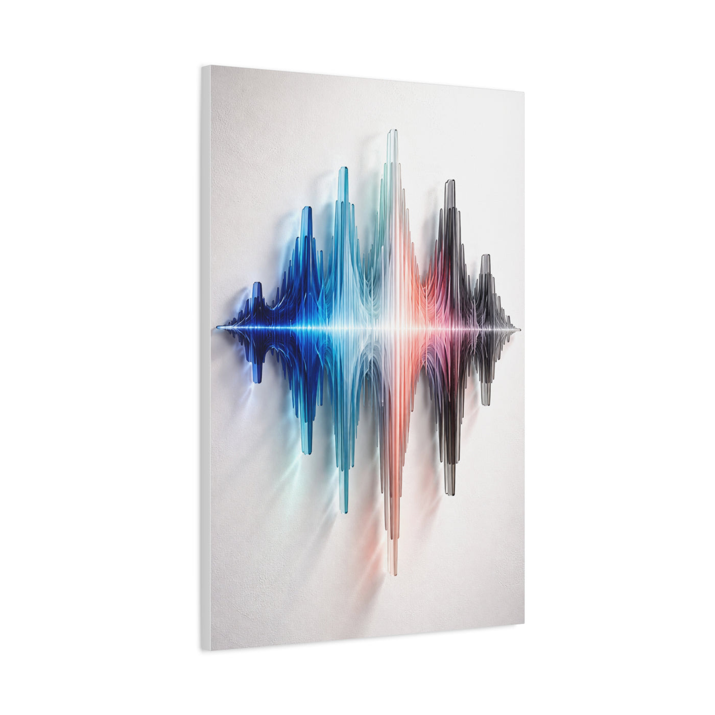 Luminous Soundwave Glass Sculpture Wall Art & Canvas Print