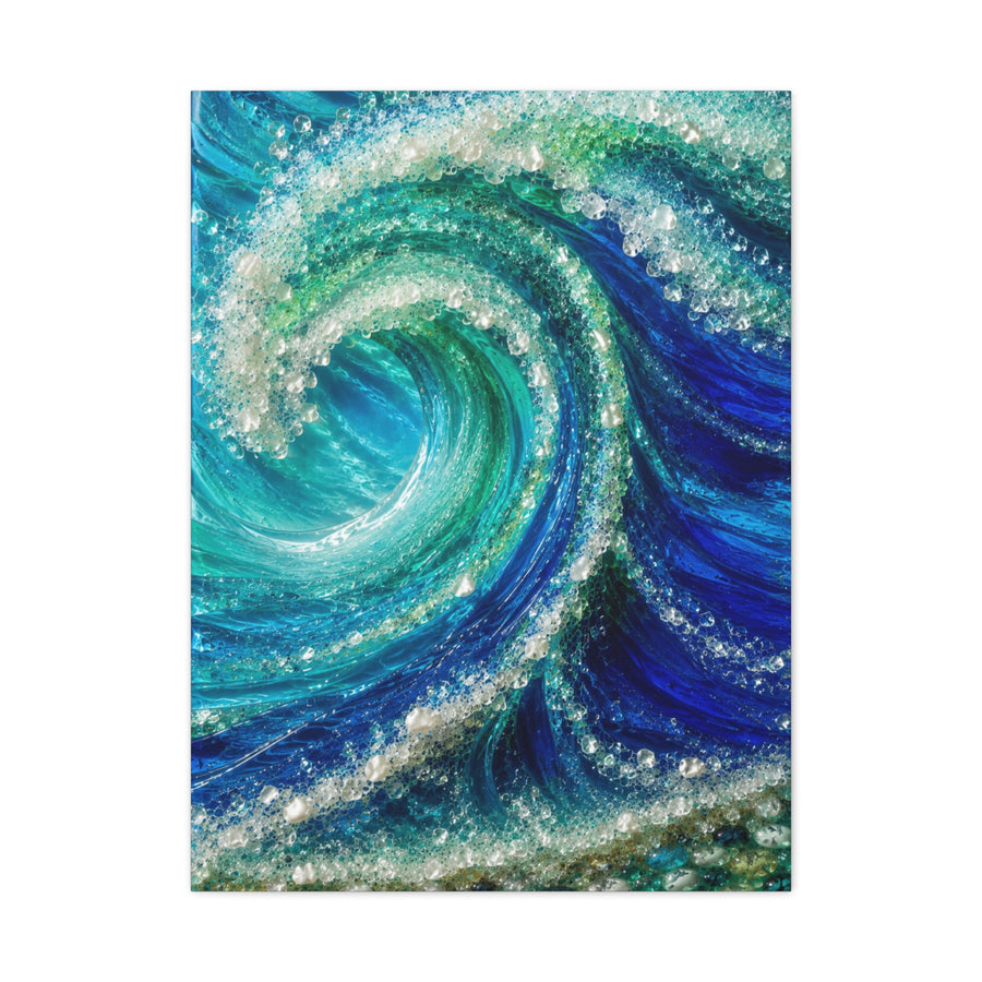 Crystal Ocean Curl Glass Texture Wall Art & Canvas Print