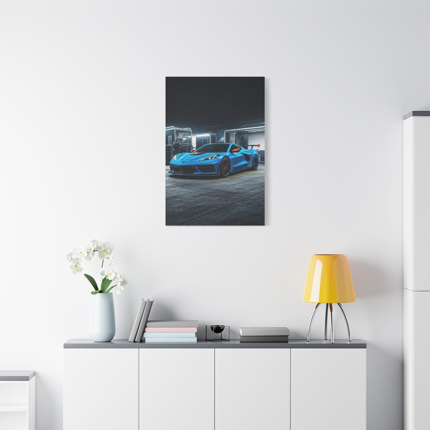 Chevrolet Corvette C8 Z06 Paddock Night Scene Wall Art & Canvas Prints