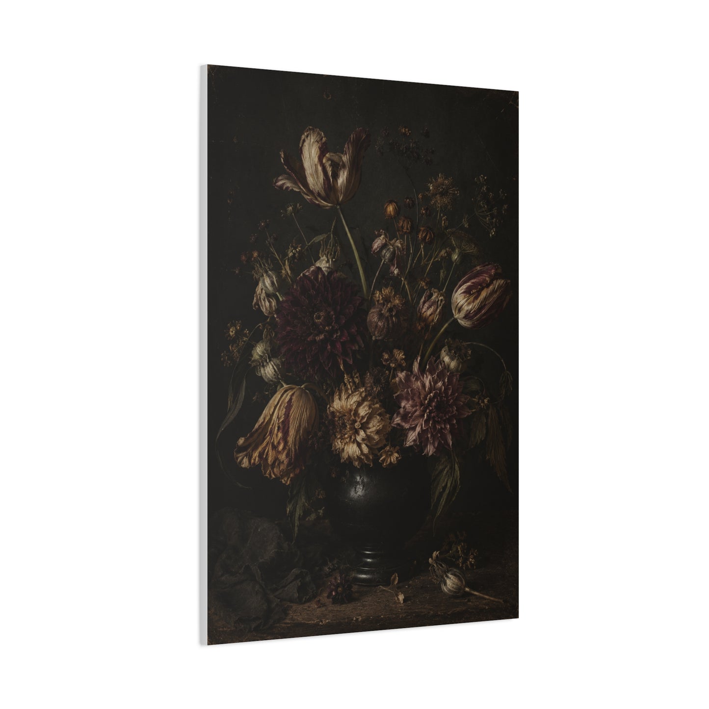 Dark Floral Old Master Still Life Wall Art & Canvas Print
