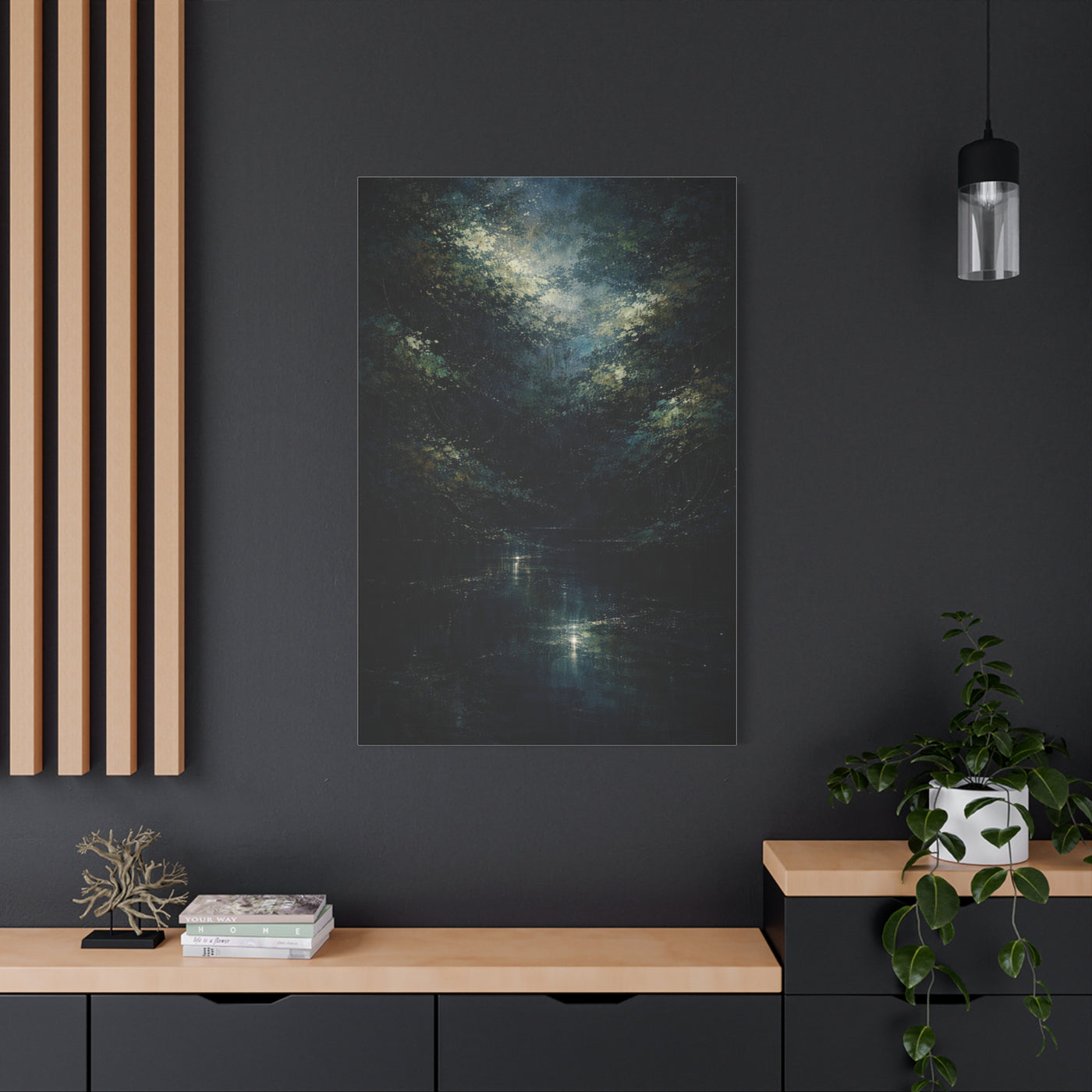 Nocturnal Forest Reflection Wall Art & Canvas Print