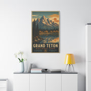 Grand Teton Vintage National Park Poster Wall Art & Canvas Print