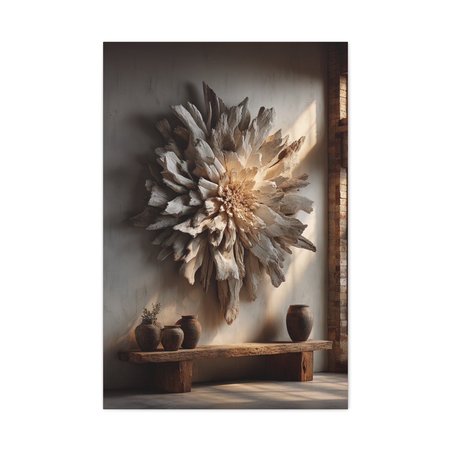 Driftwood Sunburst Wall Sculpture Wall Art & Canvas Print