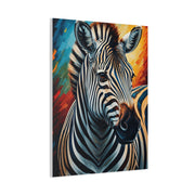 Vibrant Stripes Zebra Portrait Wall Art & Canvas Print