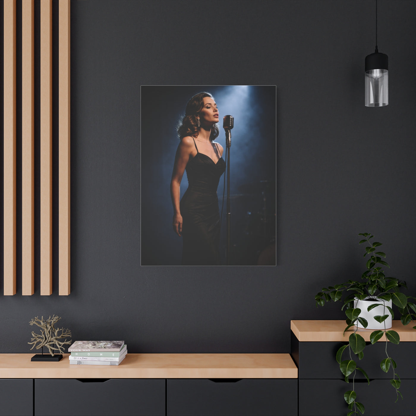 Jazz Vocalist Spotlight Elegance Wall Art & Canvas Print