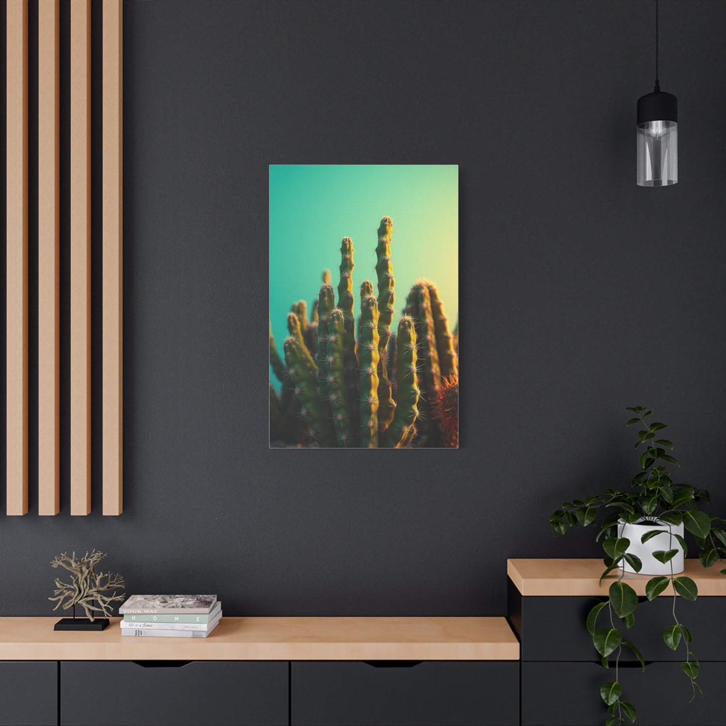 Gilded Cactus Tableau Wall Art & Canvas Print