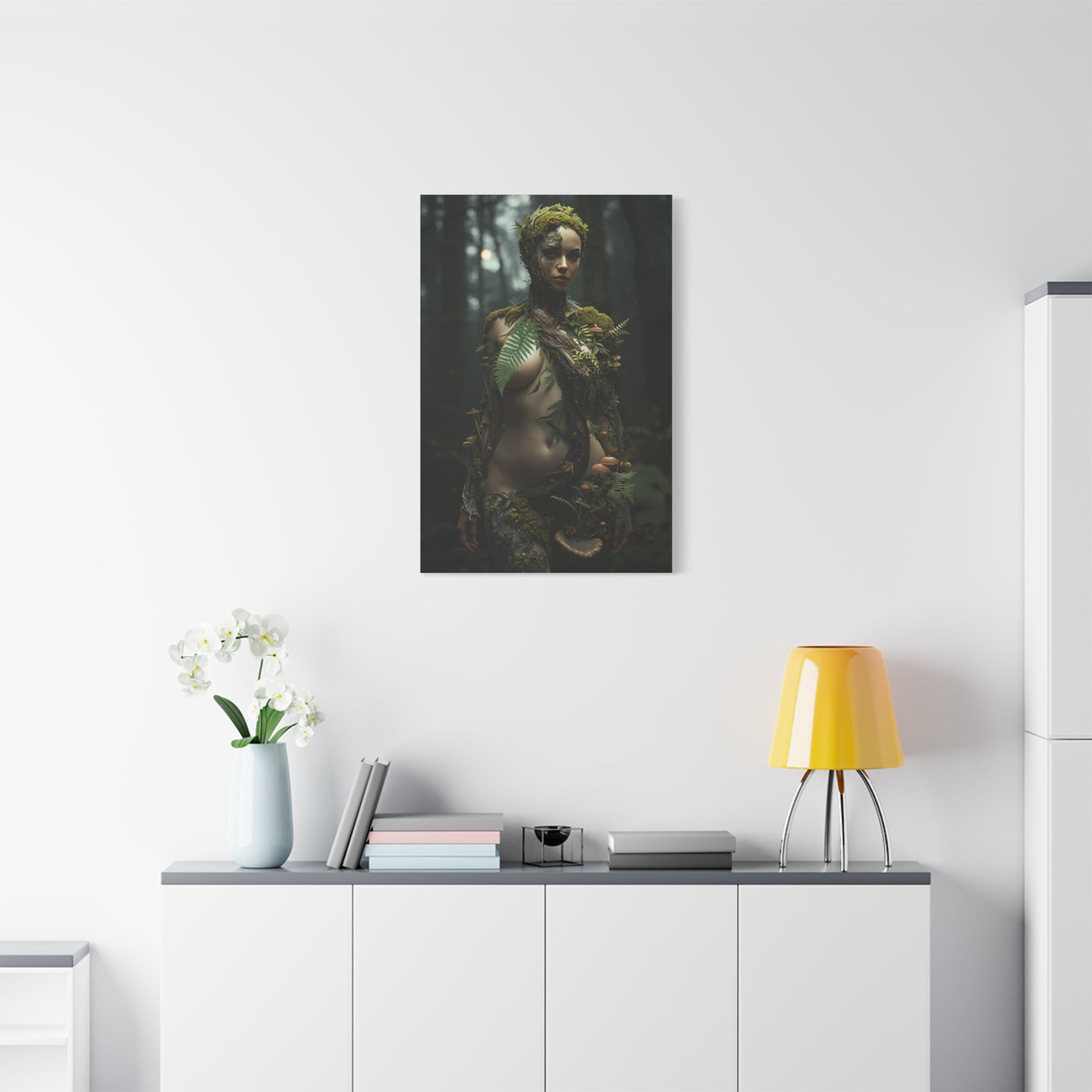 Biophilic Forest Goddess Portrait Wall Art & Canvas Print
