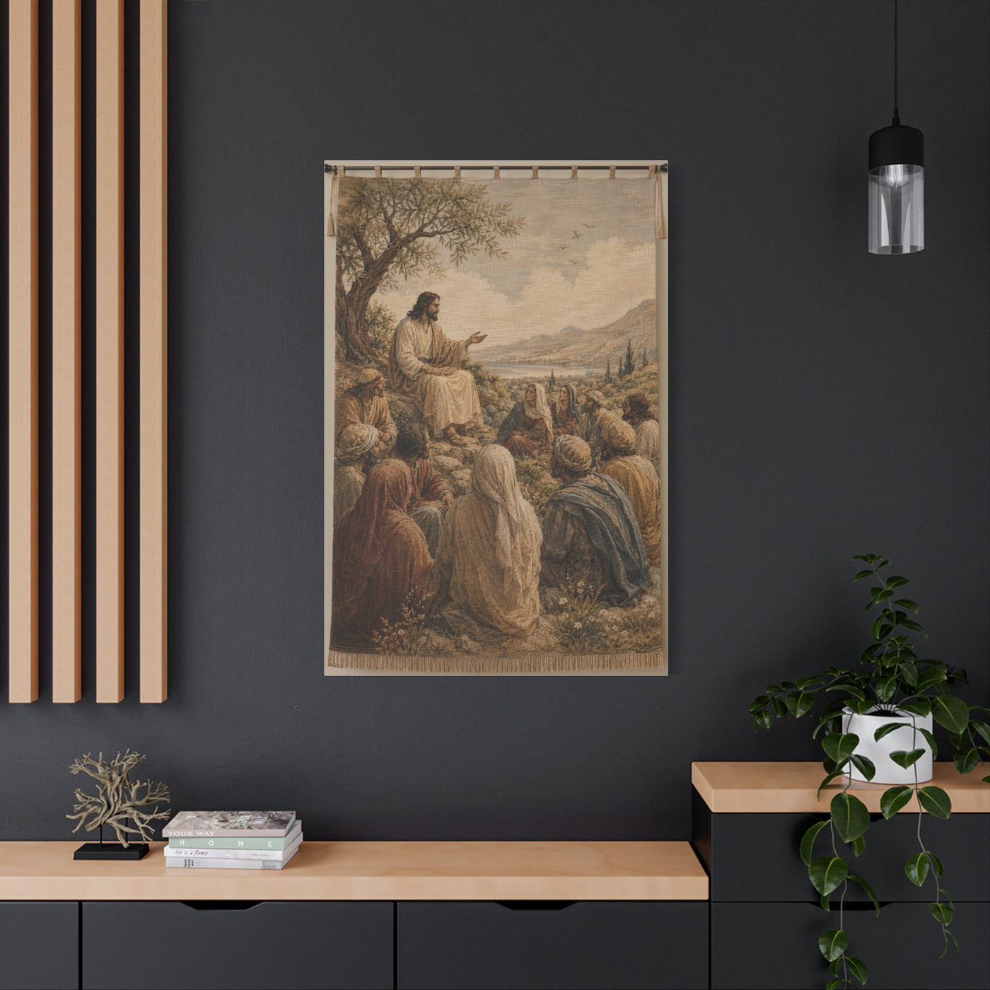Sermon on the Hillside Tapestry Wall Art & Canvas Print