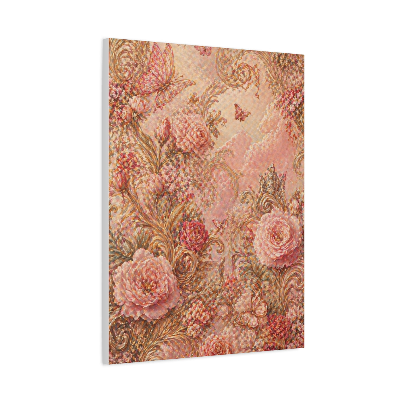 Blush Rococo Floral Fantasy Wall Art & Canvas Print