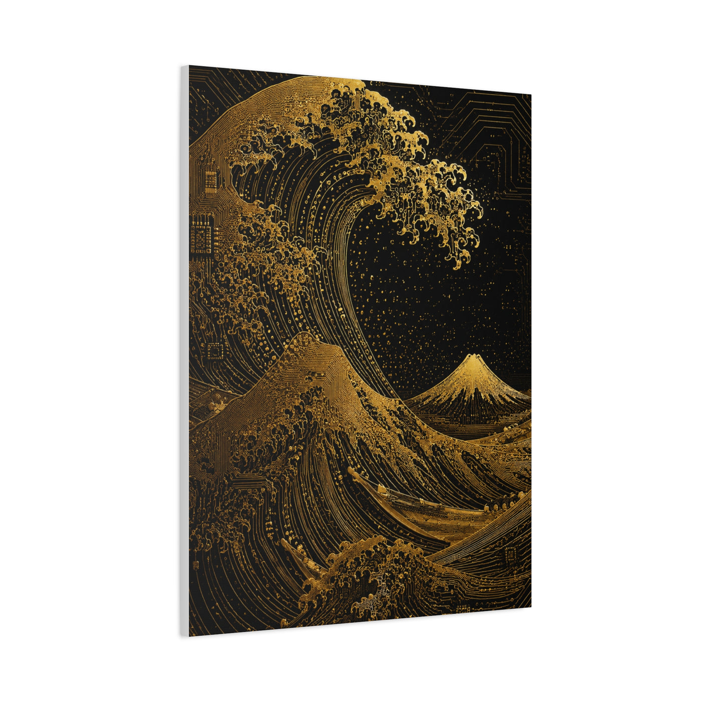 Neo-Tech Golden Wave Fusion Wall Art & Canvas Print