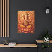 Lord Ganesha Lotus Blessing Wall Art & Canvas Print