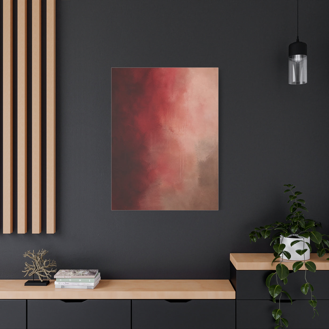 Burgundy Blush Color Field Abstraction Wall Art & Canvas Print