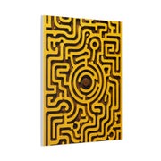Circular Labyrinth Yellow Relief Design Wall Art & Canvas Print