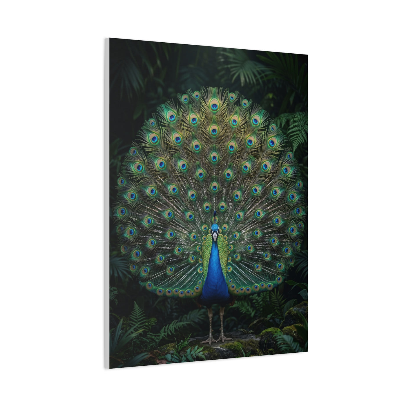 Jungle Royal Peacock Halo Wall Art & Canvas Print