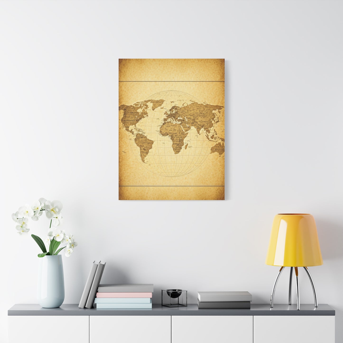 Soft Sepia Classic World Chart Wall Art & Canvas Prints