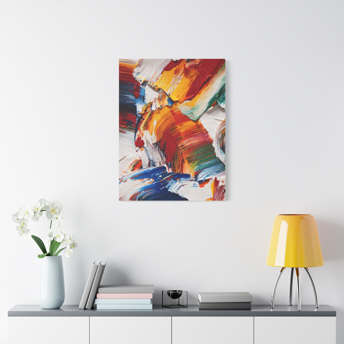 Bold Multicolor Abstract Brushstroke Wall Art & Canvas Print