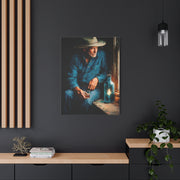 Whiskey Window Cowboy Painting Wall Art & Canvas Print