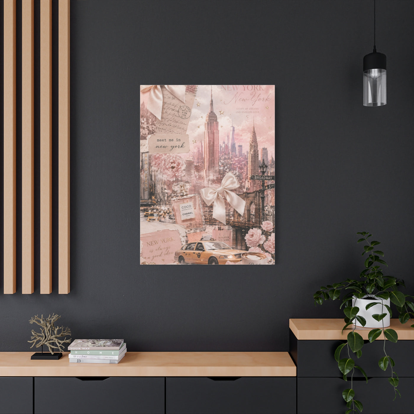 Romantic Blush NYC Dream Collage Wall Art & Canvas Print