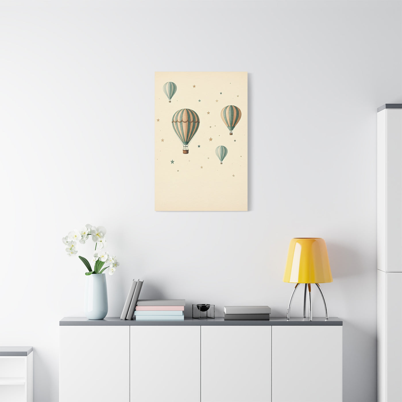 Dreamy Hot Air Balloon Nursery Wall Art & Canvas Print