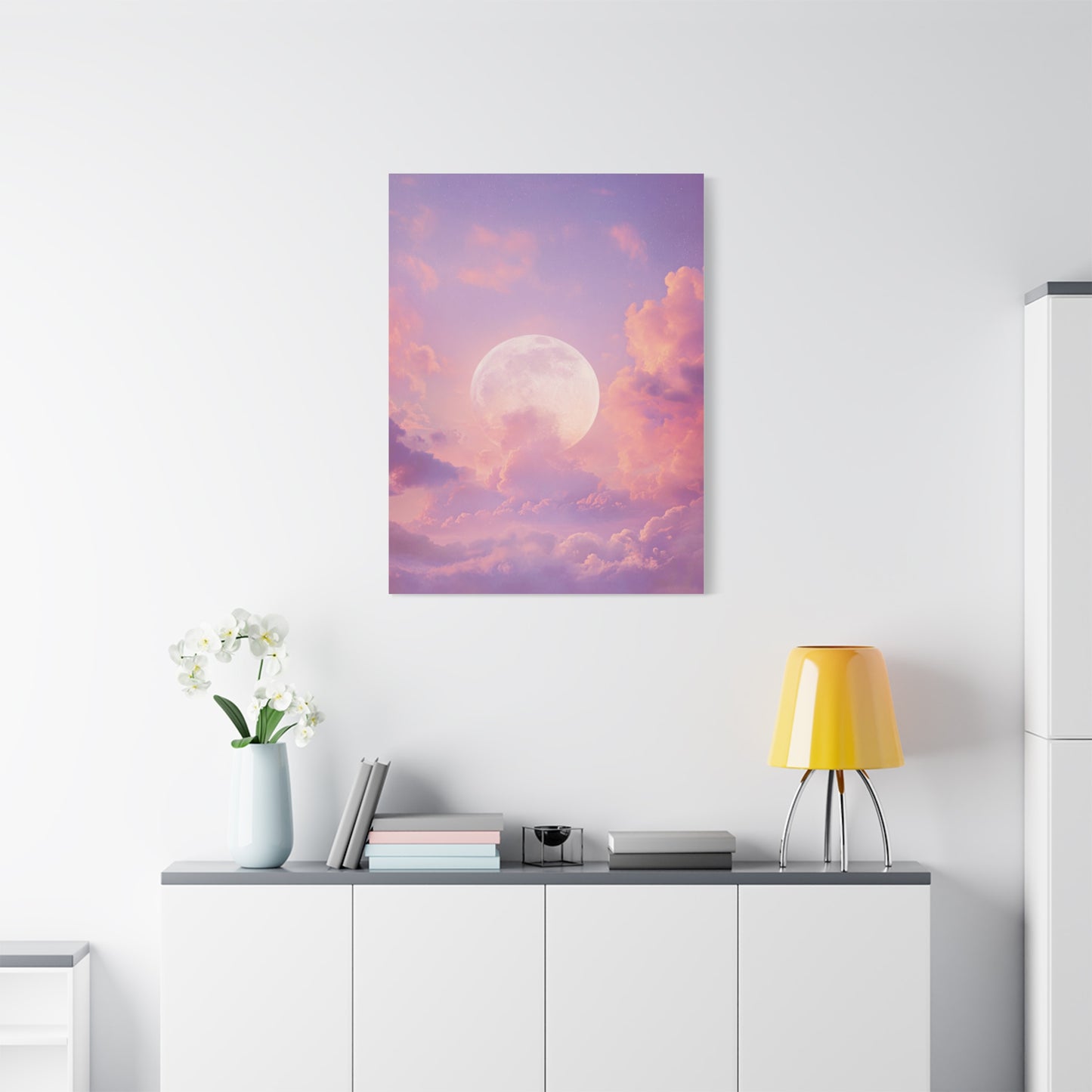 Dreamy Celestial Moon Clouds Wall Art & Canvas Print