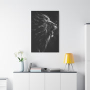 Roaring Lion Monochrome Power Wall Art & Canvas Print