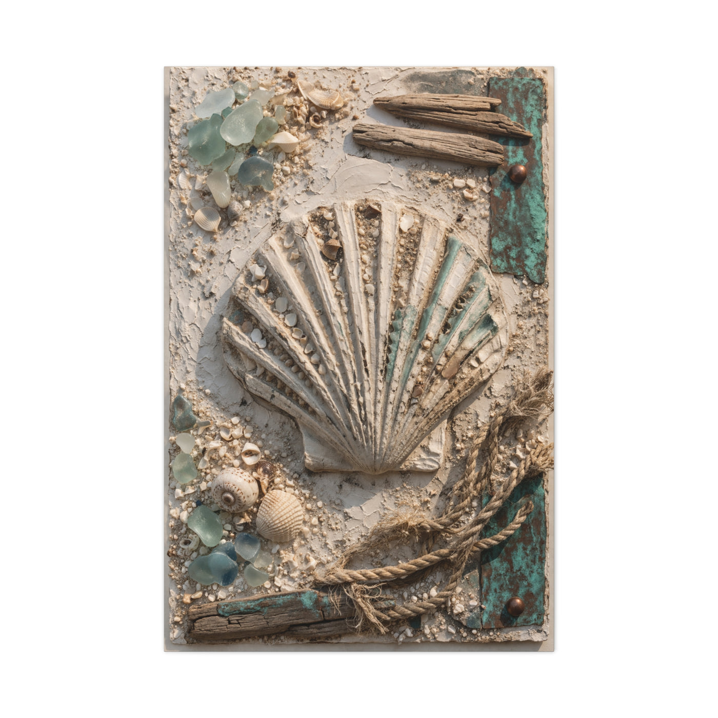 Coastal Shell Relief Composition Wall Art & Canvas Print