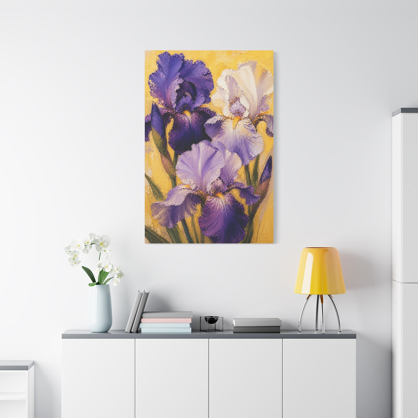 Iris Floral Impasto Painting Wall Art & Canvas Print