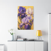 Iris Floral Impasto Painting Wall Art & Canvas Print