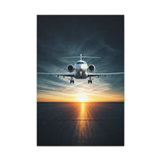 Sunset Runway Lift-Off Jet Wall Art & Canvas Prints