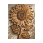 Handwoven Natural Sunflower Textile Wall Art & Canvas Print