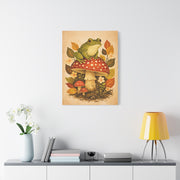 Whimsical Retro Frog and Mushroom Composition Wall Art & Canvas Print