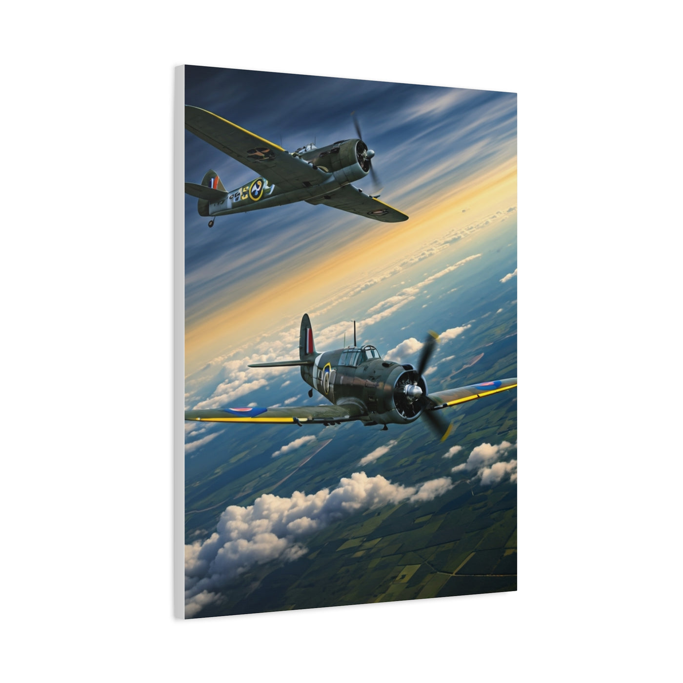 Vintage Warplanes Above the Clouds Wall Art & Canvas Prints