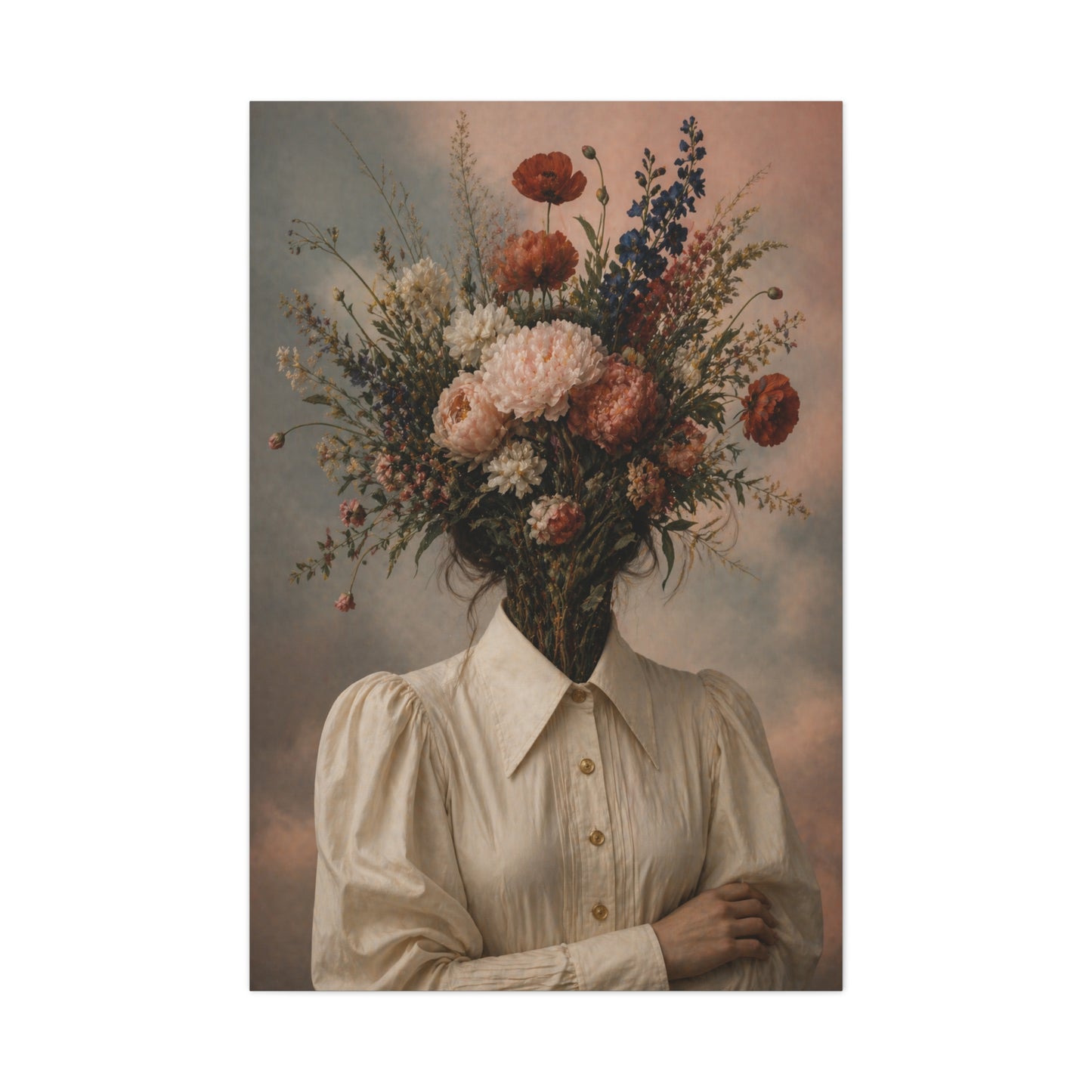 Surreal Floral Identity Portrait Wall Art & Canvas Print