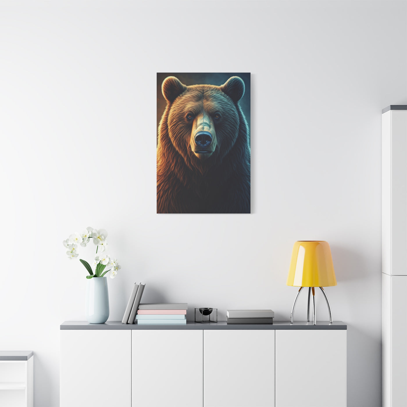 Warm & Cool Contrast Grizzly Portrait Wall Art & Canvas Prints