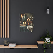 Rustic Pear & Candle Still Life Wall Art & Canvas Print