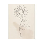 Minimal Line Art Sunflower Wall Art & Canvas Print