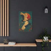 Golden Crane Celestial Flight Wall Art & Canvas Print
