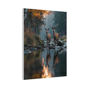 Autumn Forest Deer Reflection Wall Art & Canvas Print