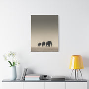 Minimal Elephant Family Dune Crossing Wall Art & Canvas Print