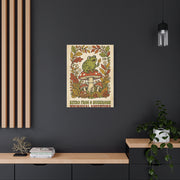 Whimsical Retro Frog and Mushroom Poster Wall Art & Canvas Print