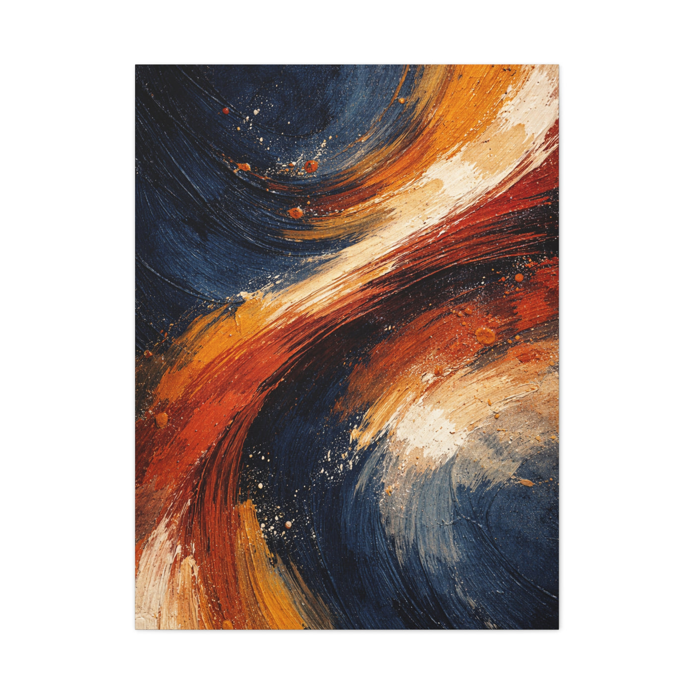 Navy and Terracotta Motion Abstract Wall Art & Canvas Print