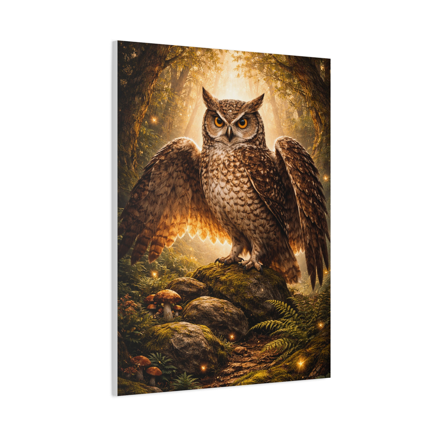Enchanted Forest Guardian Owl Wall Art & Canvas Print