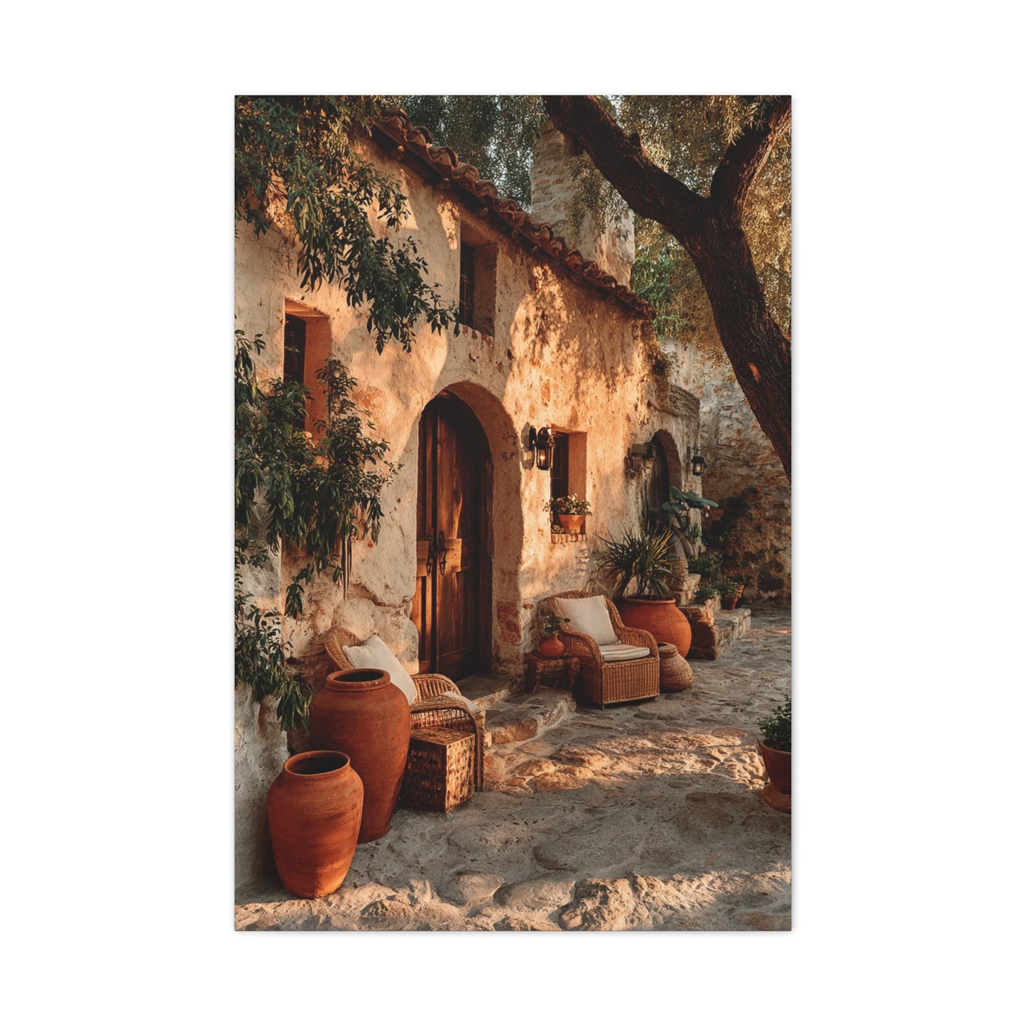 Mediterranean Farmhouse Courtyard Wall Art & Canvas Print