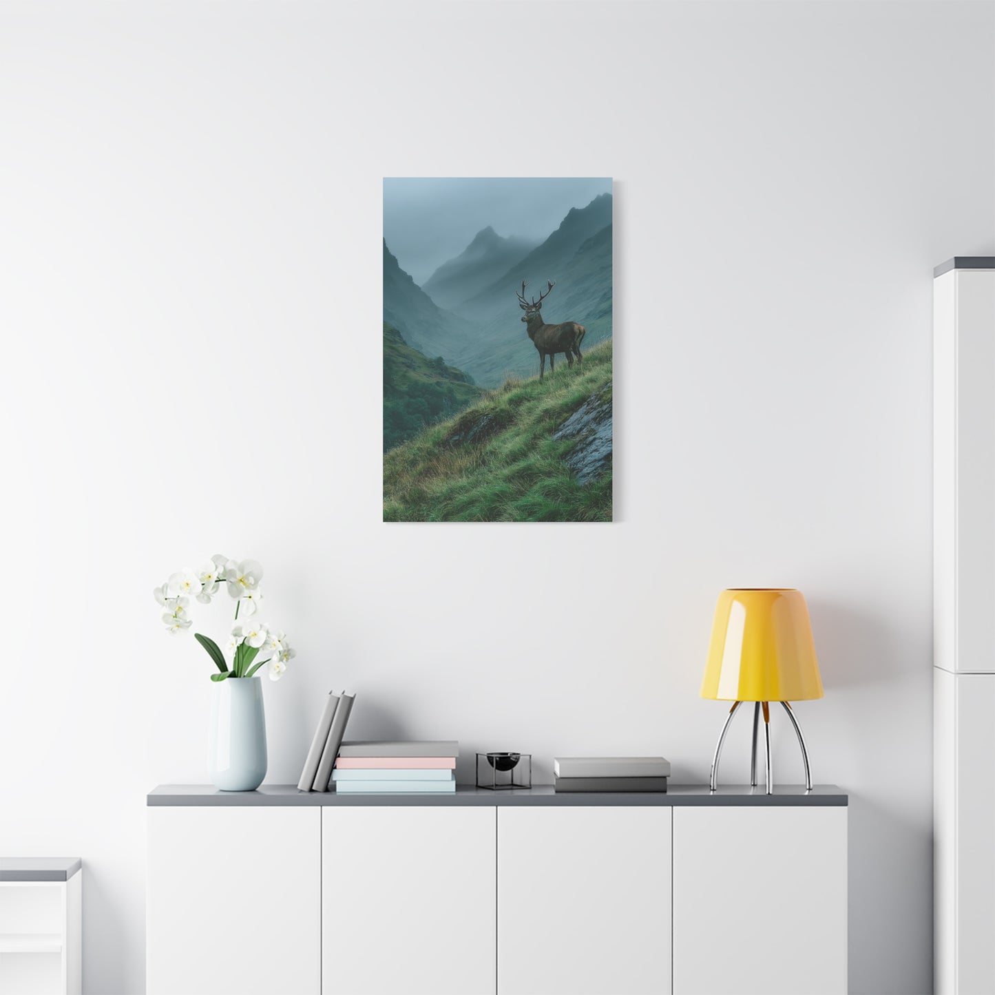 Highland Valley Stag Vista Wall Art & Canvas Print