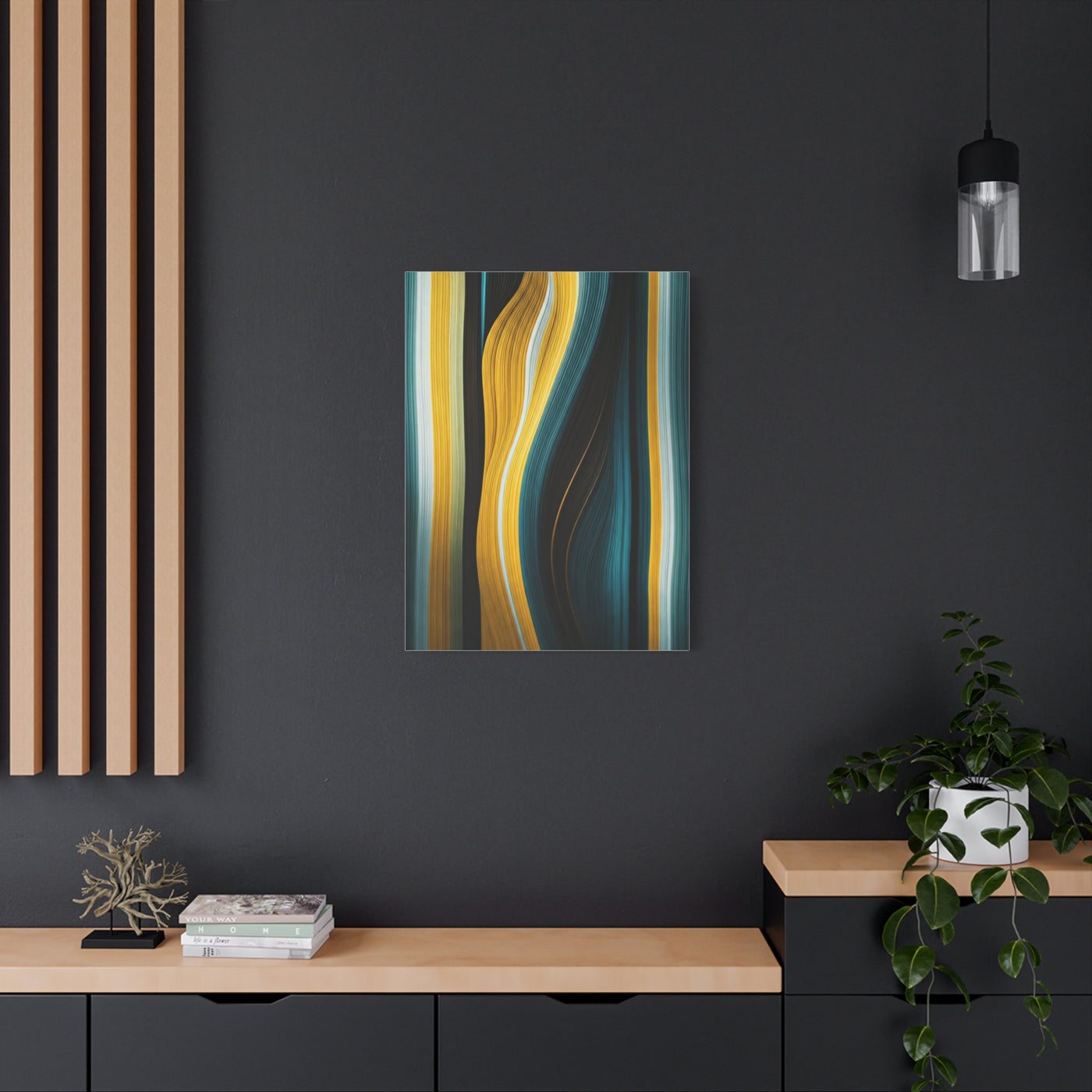 Vertical Gold Flow Abstract Wall Art & Canvas Prints